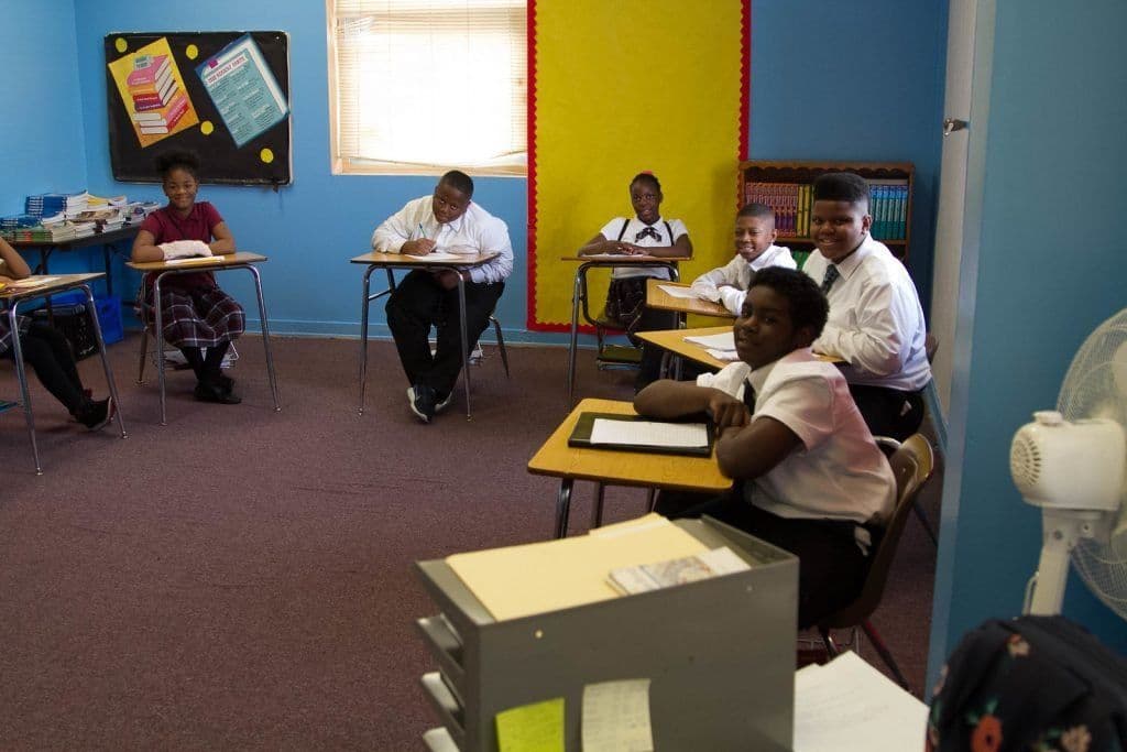 Students in class at Creative Life Preparatory School